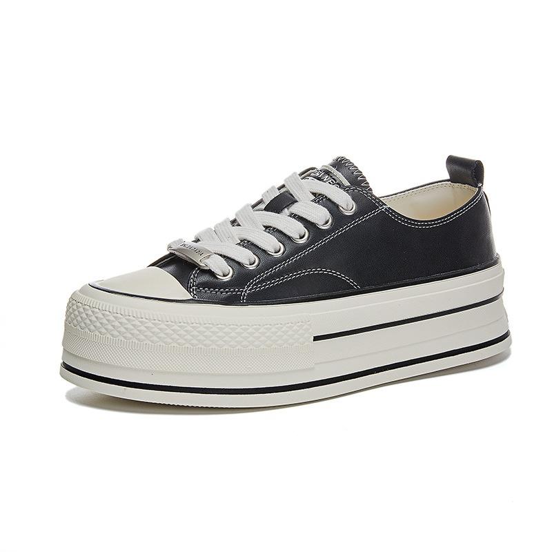 Leather little white shoes women's shoes autumn new thick sole heightening casual fashion single shoes comfortable versatile board shoes women