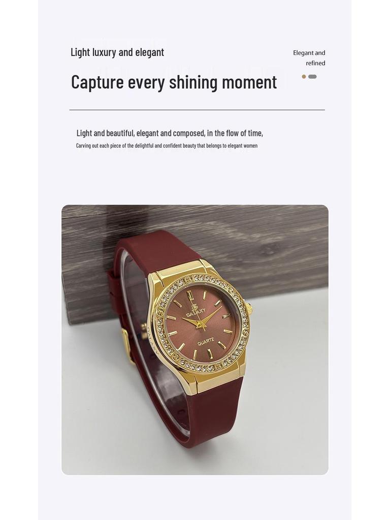 Elegant Men's Round Black Watch with Diamonds