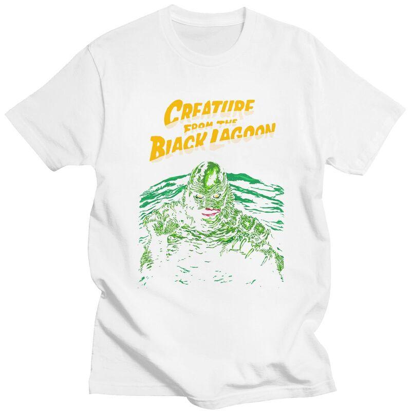Custom Creature From The Black Lagoon T Shirts Short Sleeve Cotton Tshirt Leisure Halloween Horror Movie Tee Slim Fit Clothing