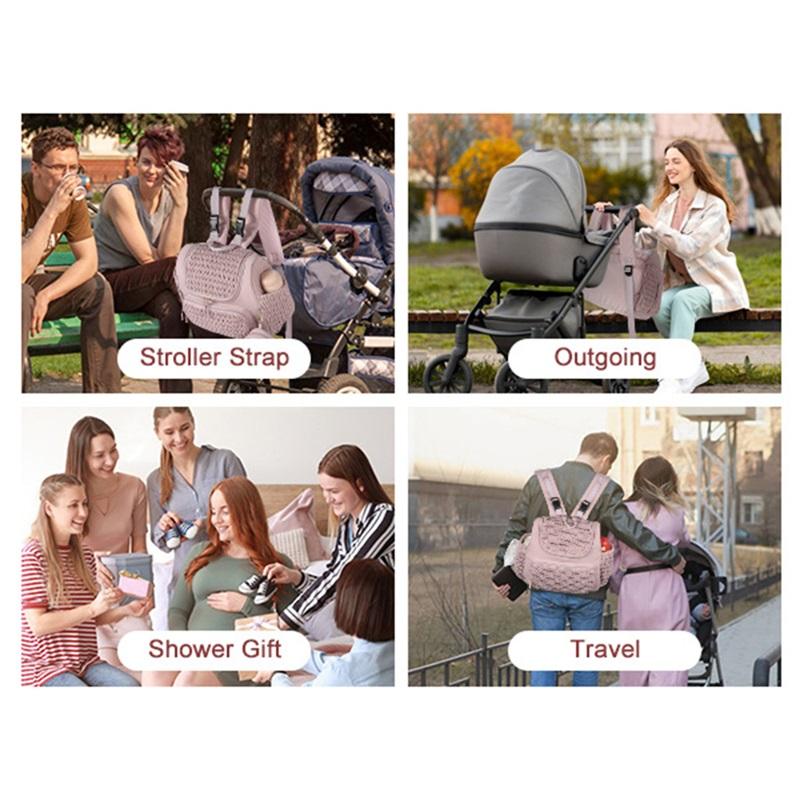 Mama Wickeltasche Baby Kinderwagen Organizer Rucksack Große Kapazität Outdoor Reise Schwangerschaftstasche Mit Isoliertem Fach Wickelauflage
