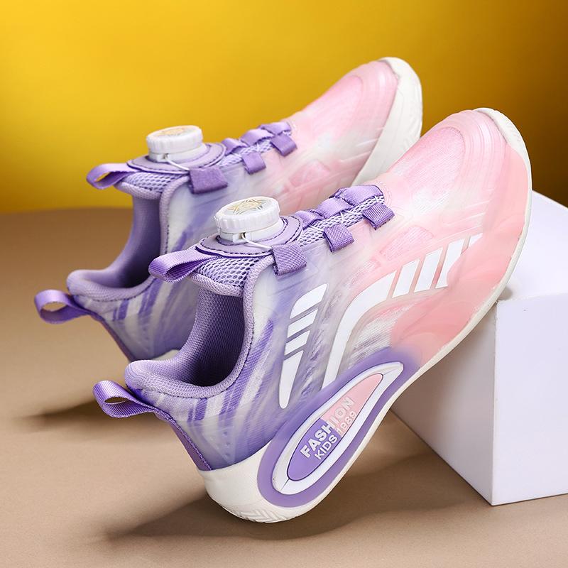 Boys' Shoes Children's Spring and Autumn Breathable Mesh Sneakers Medium and Older Children Girls Soft-soled Non-slip Basketball Shoes Lightweight