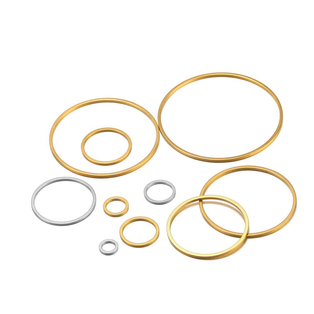 20 Stück Edelstahl Flache Lünetten Hohl Anhänger Kreise Charms Ohrringe Ringe Drahtreifen Anhänger für DIY Halskette Schmuckherstellung