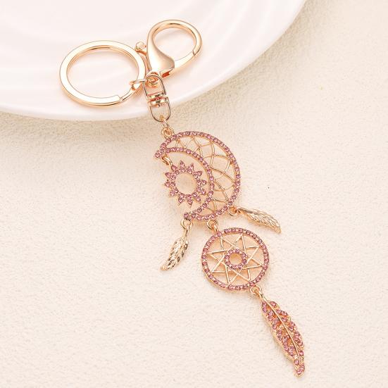 Keychain Pendant Dream Catcher Design Lightweight Key Chain with Star Moon Feather Charm Lobster Clasp Bags Backpacks Accessory