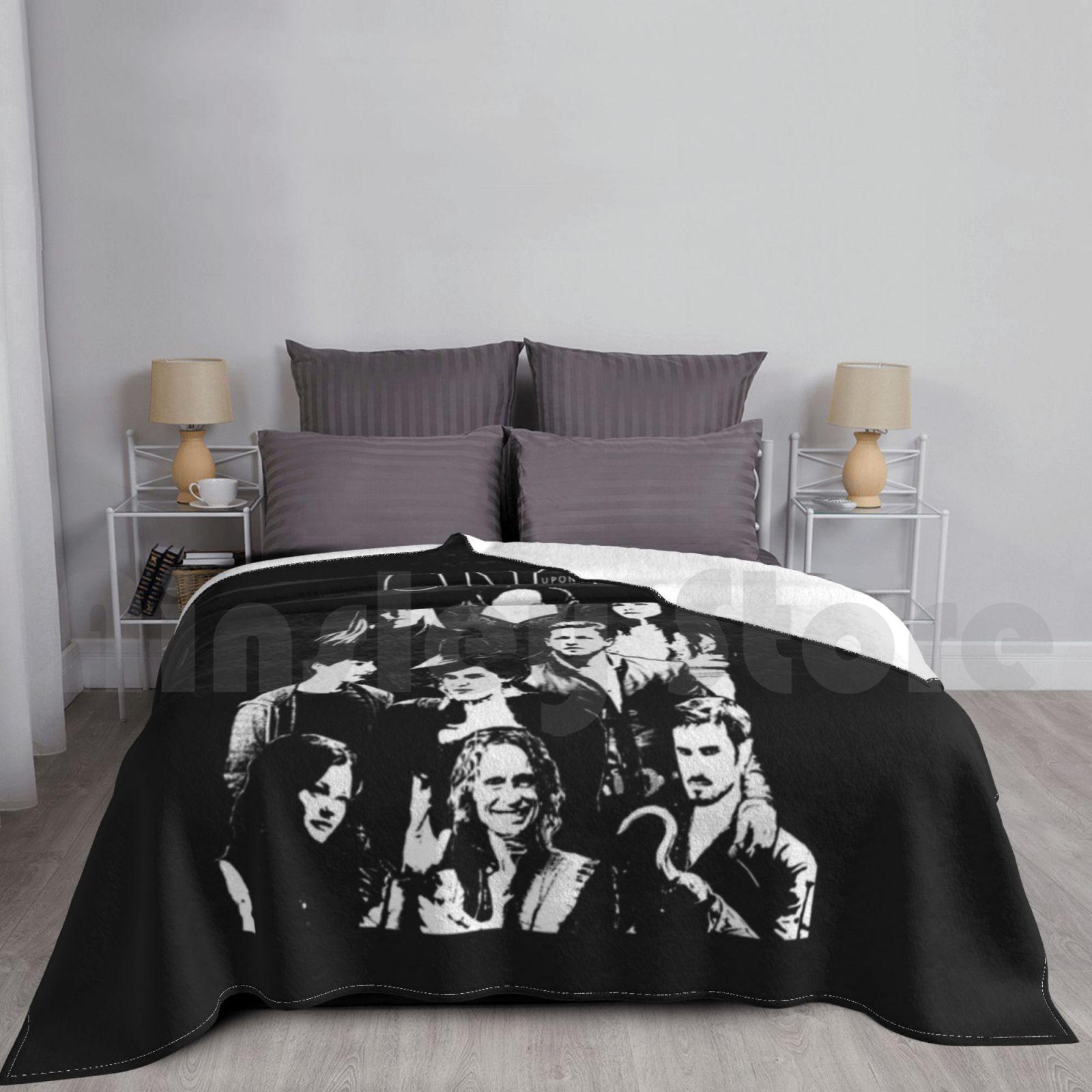 Once Upon A Time Cast Blanket For Sofa Bed Travel Once Upon A Time Ouat Hook Regina Evil Queen Rumple Size: 75*100cm, Weight: 230 GSM