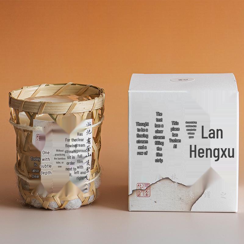 Lantingji Xu Fragrance Candle Set: New Chinese Style Aroma Gift Box with Glass Cup Wax Souvenir White Tea Scent Single