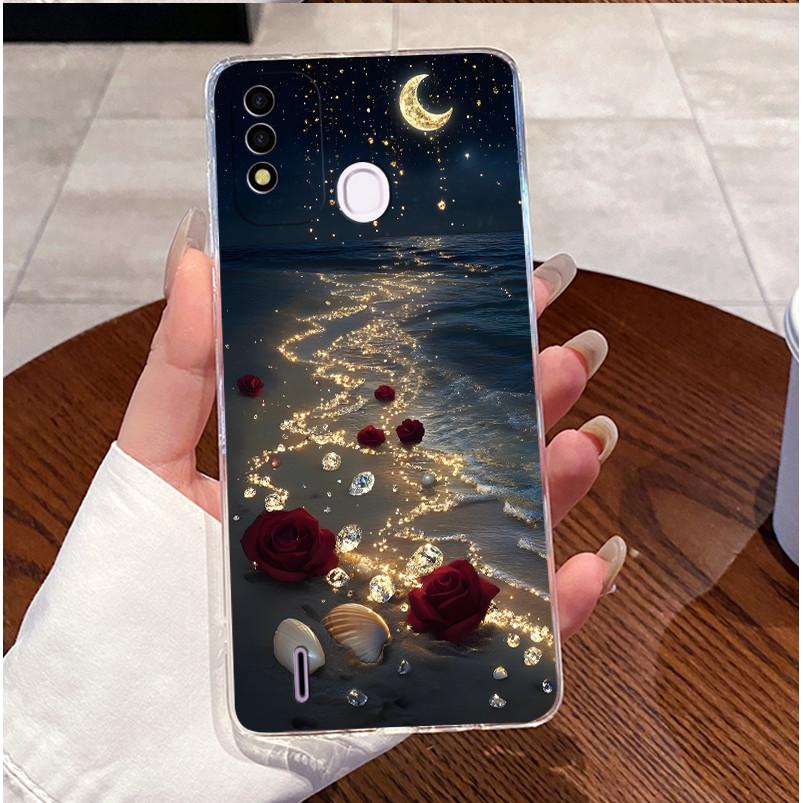 Case for ITEL P37 / Vision 2s Cover Clear Soft Silicone Love Heart Rabbit Phone Casing for itel P37 Vision2s P651L P651W Shell