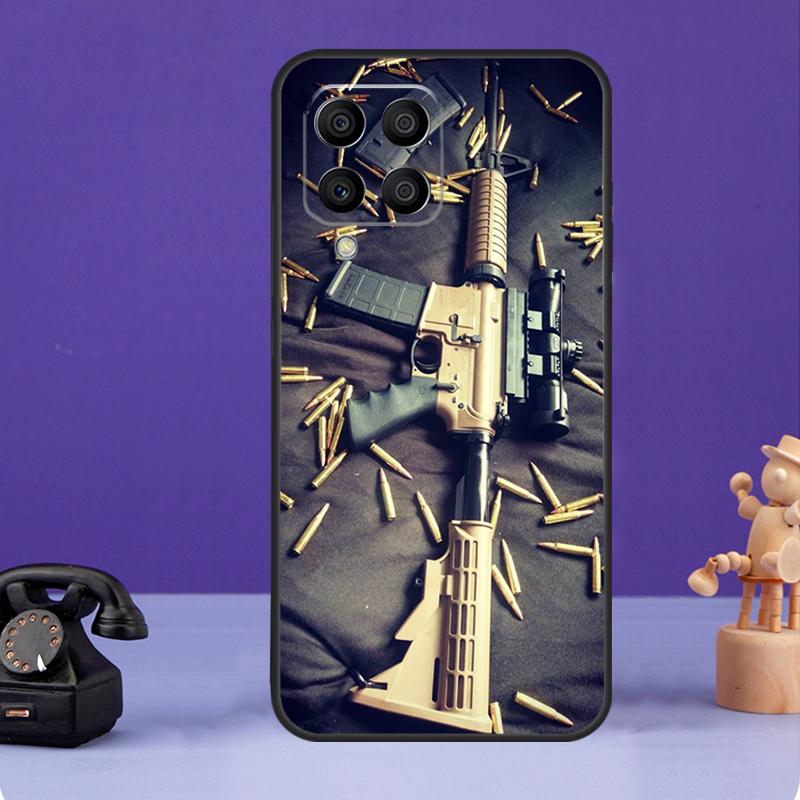 

Чехол для пистолета AK47 с пулями для Samsung Galaxy M12 M32 M52 M55 M13 M33 M53 M14 M34 M54 M20 M30s M31s M51 M31 M21 Samsung M31s