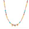 European and American colorful dopamine natural stone handmade beaded necklace plated with 18k gold stainless steel fringed jewelry women