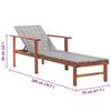 Sun Lounger in Poly Rattan and Solid Acacia Wood Grey
