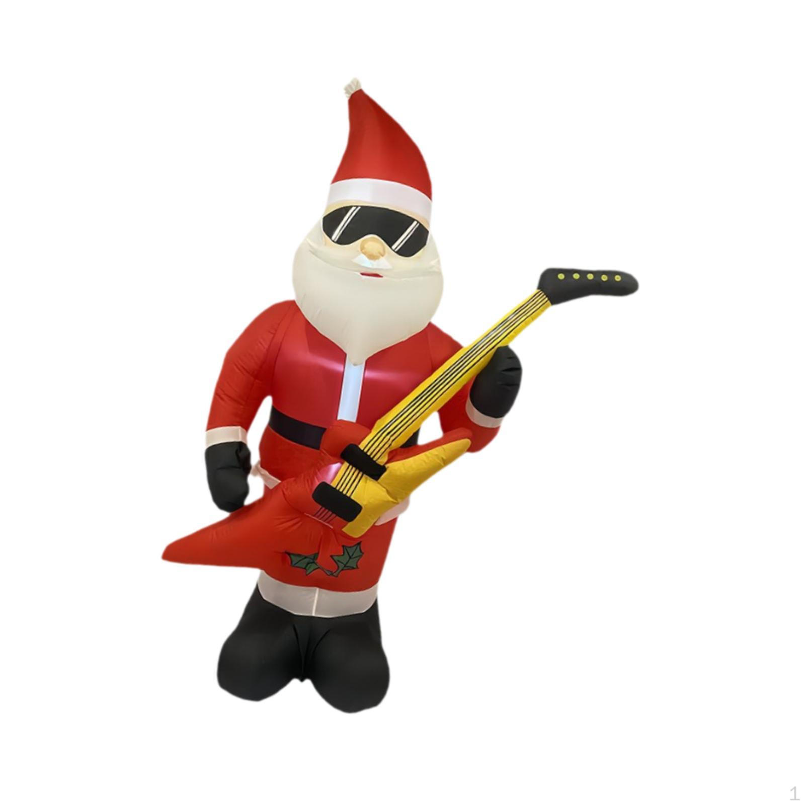 

Christmas Inflatable Outdoor Decors Santa Claus Wall Roof Built in LED Light