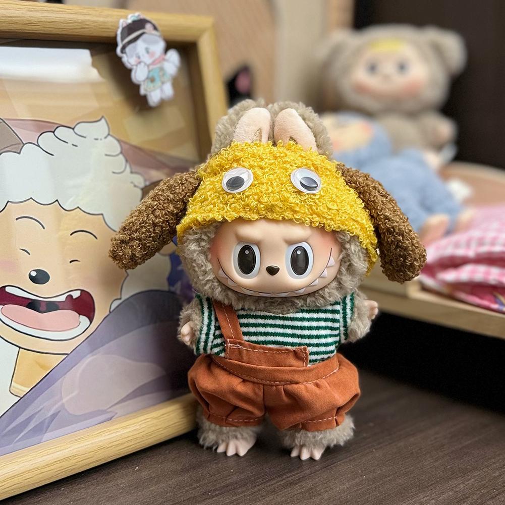 Doll Clothes Suspenders Suit Mini Cute Exquisite Keychain Doll Clothes Dolls Decoration Accessories for 17CM Labubu