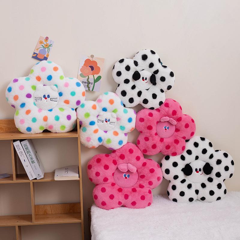 Lehi Polka Dot Cat Pillow Car Pillow Plush Toy Dopamine Powder Rabbit Sofa Cushion Creative Girls