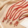 Retro Red Crystal Pendant Necklace: Versatile, High-End Fashion Accessory for Women
