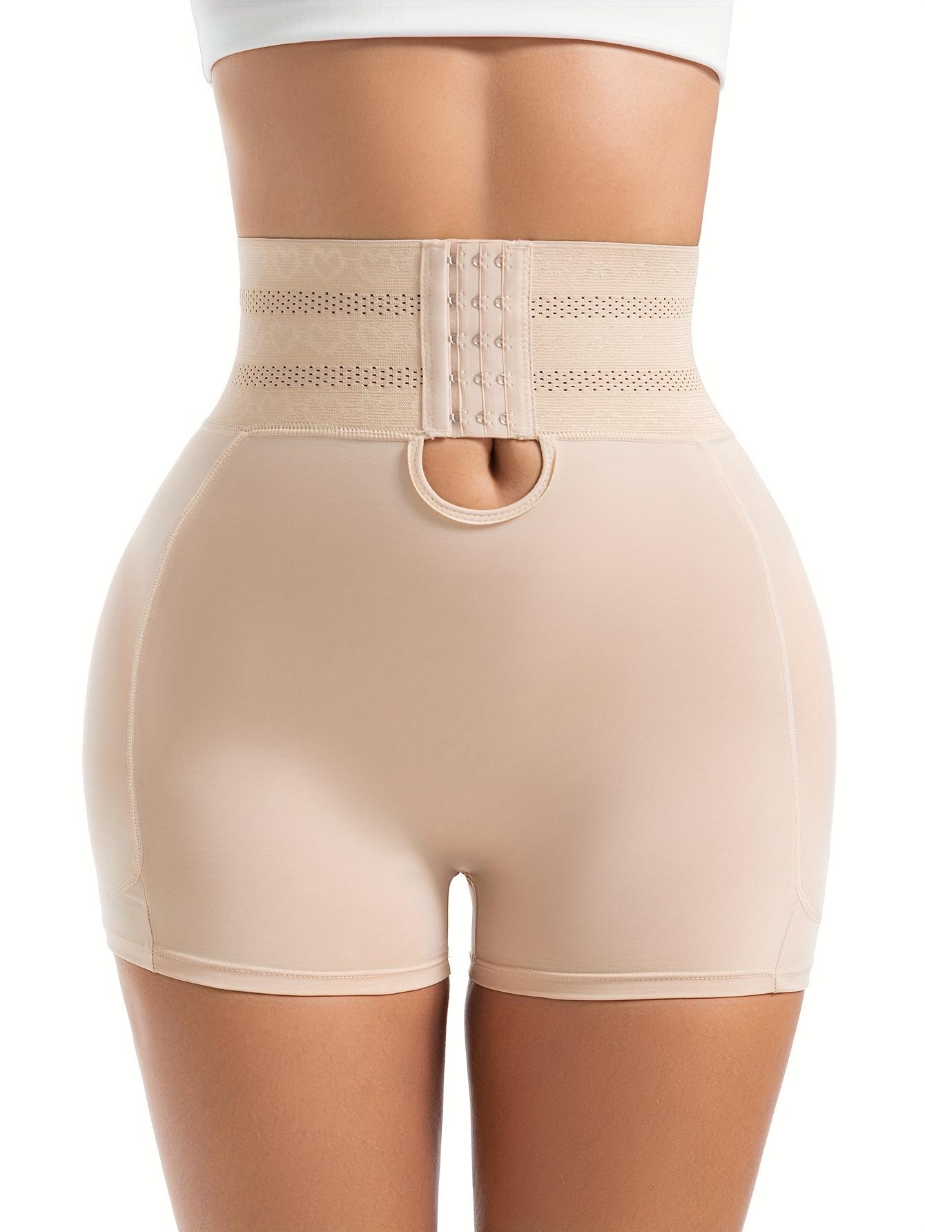 

Женские шорты для подтяжки ягодиц, сексуальные, с имитацией ягодиц, для увеличения бедер, с контролем живота, с высокой талией, моделирующие фигуру, со съемными вкладышами и застежкой на крючках спереди XXL абрикосовый
