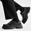 New Black Platform Business Shoes Men's Thick Soled Leather Shoes For Men British Style