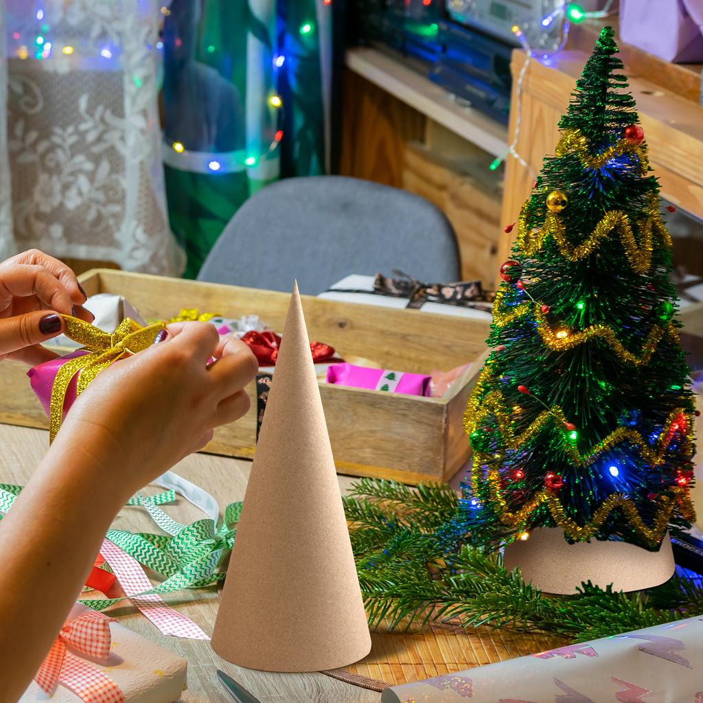 16 Pcs Christmas Paper Mache Cone Open Bottom Cardboard Craft Cones Cardboard Tree Cones Christmas Tree Gnome Ornament