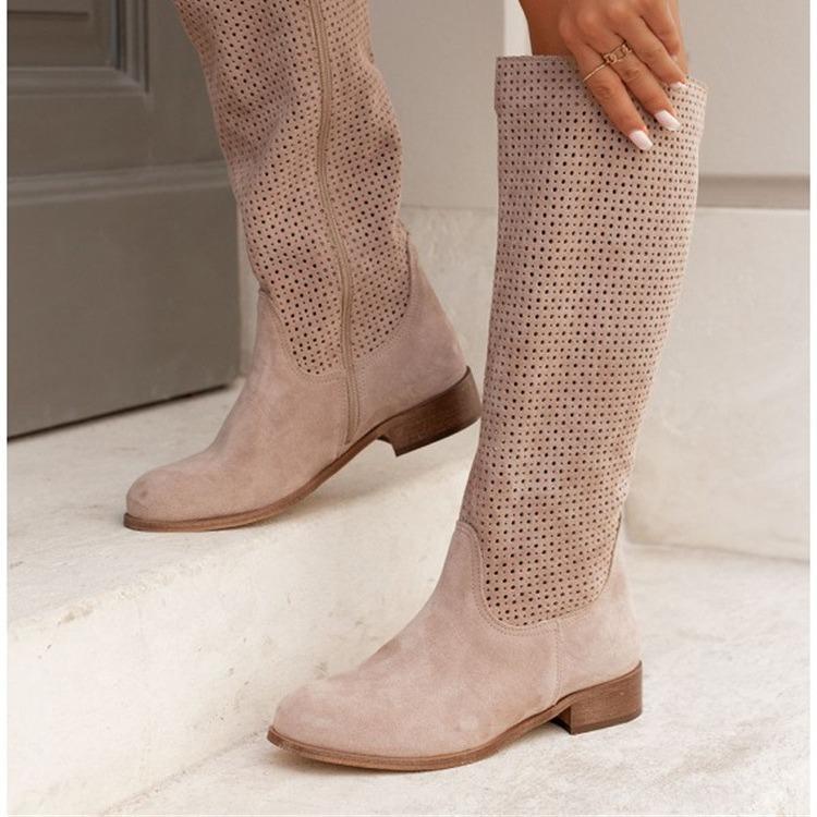 Dropshopping Winter New Casual Low-heeled Women's Boots Suede High Boots Women's