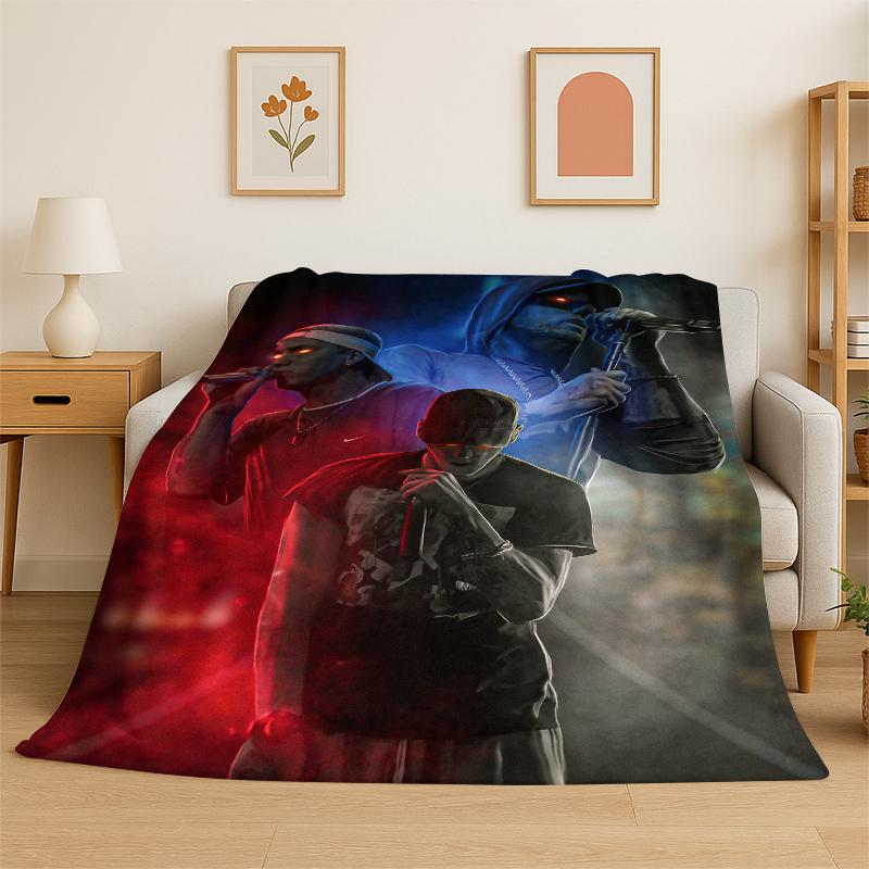 

Rapper Eminem Tupac 15pac Hip Hop Rap God Flannel Blanket Soft Warm Throw Blanket for Bedroom Living Room Bed Travel Picnic 75x90cm