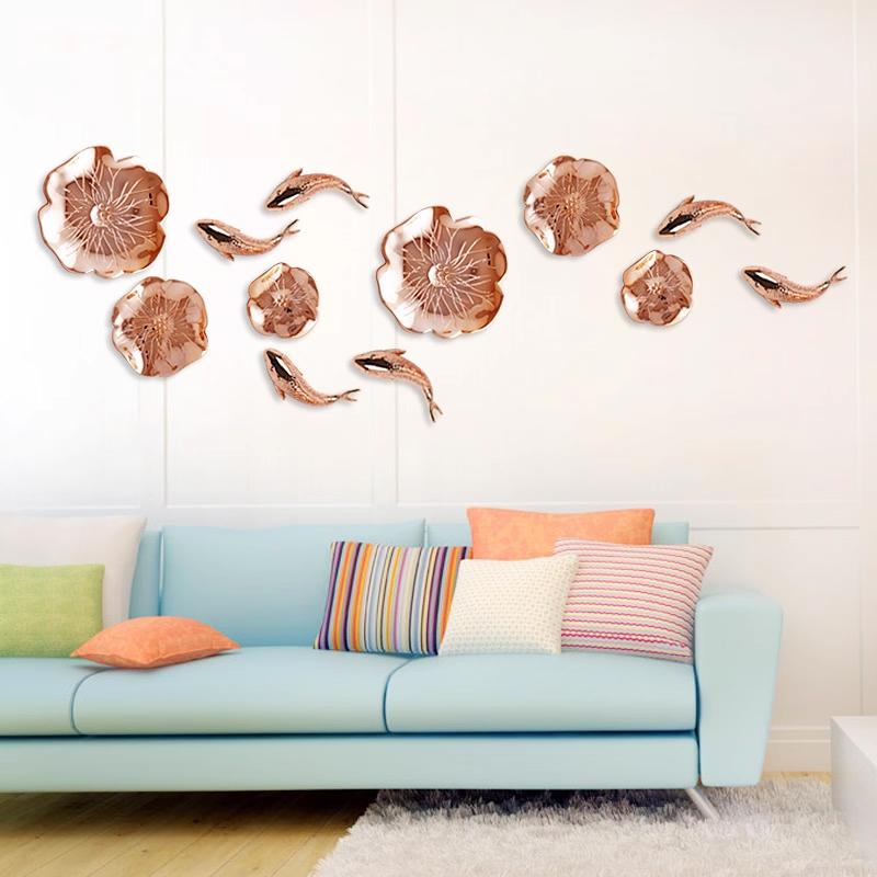 Restaurant Wall Decoration Simple Modern Three-dimensional Wall Decoration Lotus Leaf Carp Corridor Corridor Decoration Pendant