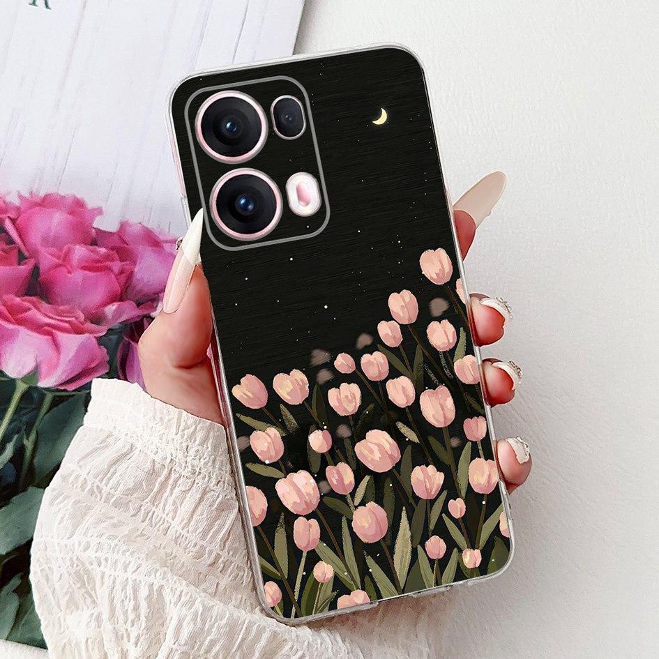 For OPPO Reno13 Pro 5G Case CPH2697 Fashion Flower Butterfly Soft Silicone Phone Cover For OPPO Reno 13 CPH2689 Reno13Pro Bumper
