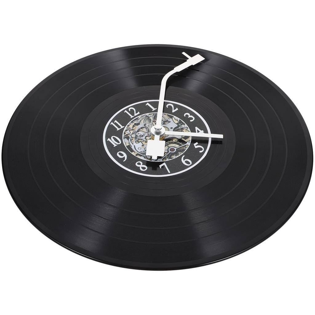 Homoyoyo Schallplatten Wanduhr, 12 Zoll, 335g, Retro Dekor, Leise Wanduhr für Schlafzimmer/Wohnzimmer, Einfache Installation, Innenwanduhr