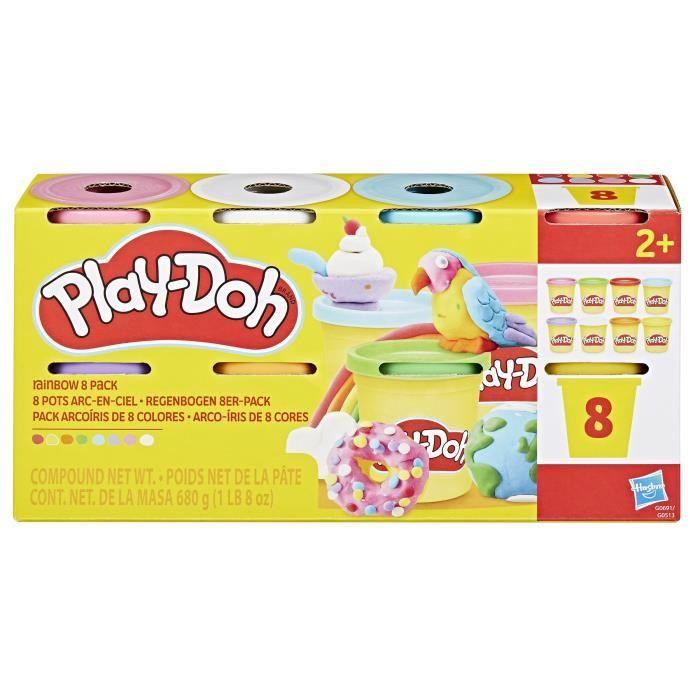 Play-Doh 8 couleurs arc-en-ciel, pots de pâte à modeler de 85 g