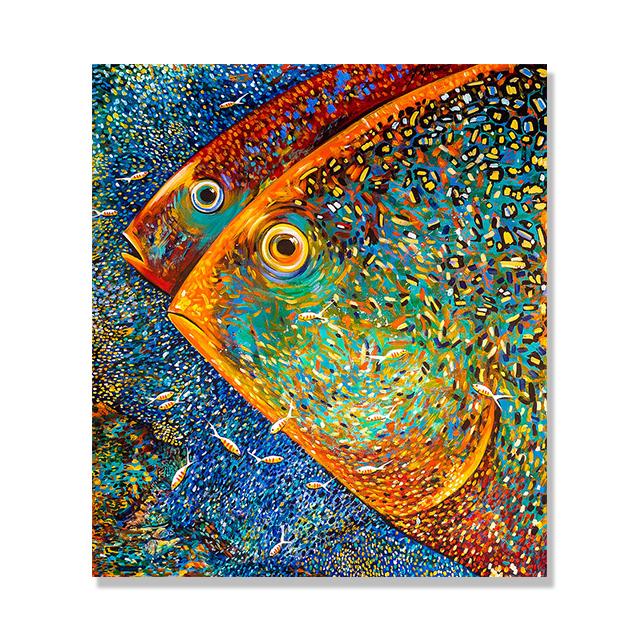 

Красочные рыбы постеры и принты с животными Абстрактная картина маслом на холсте Настенные картины для детей Декор интерьера гостиной без рамы 30x40cm No Framed
