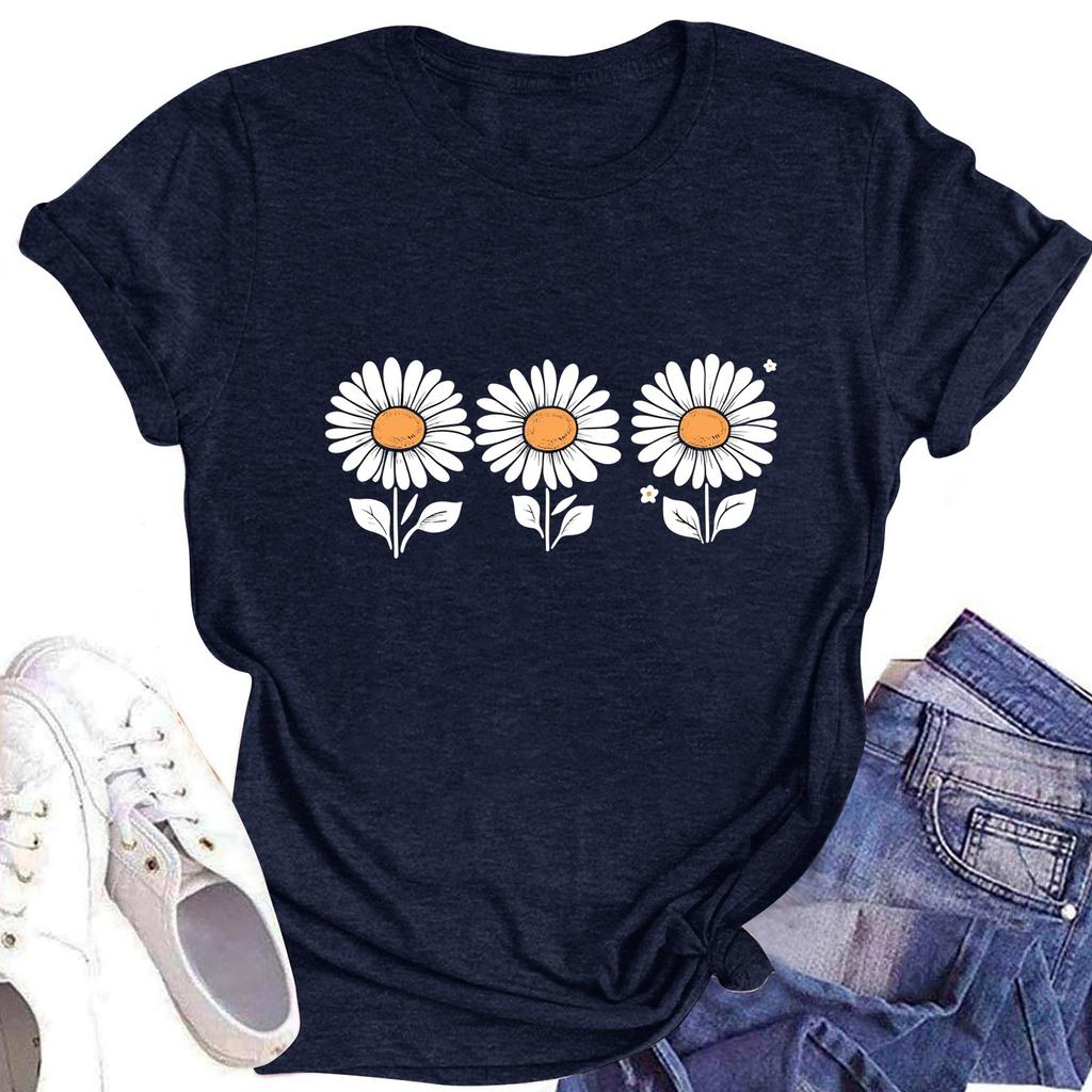 Children's Printed Round Neck Short-sleeved T-shirt Top