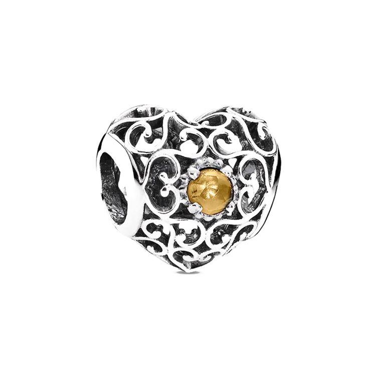 Pandora November Birthstone Heart Charm Women Charm 791784CI Box