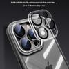 For iPhone 16 Pro Max Case PC+TPU Transparent Phone Cover with Detachable Camera Lens Film