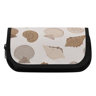 Pen Case Double Layer Metal Zipper Durable 300D Polyester with Two Compartments for Pens Ruler Scissors and Earphones for Students