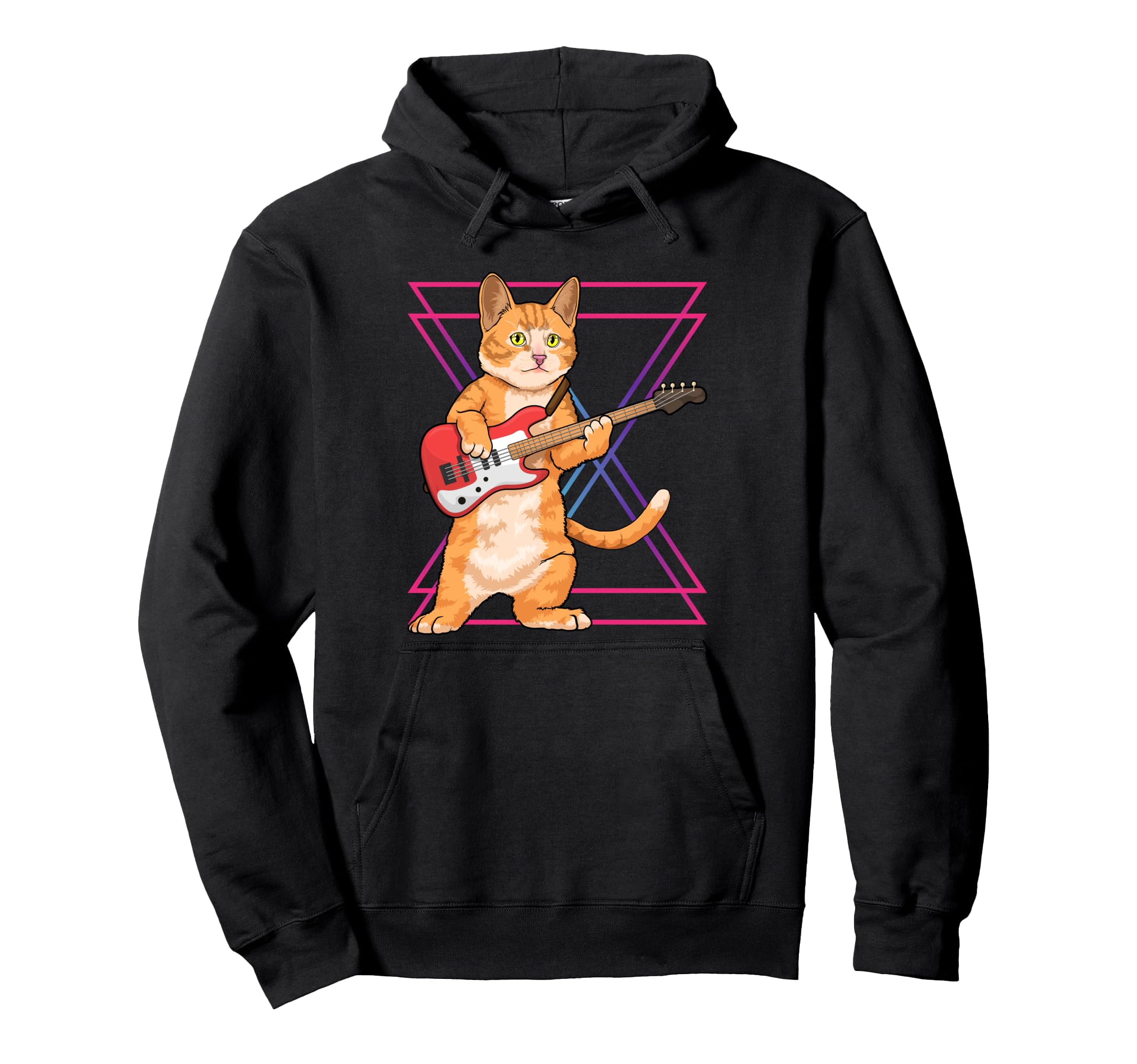 

Cat Playing Guitar Musician Kitten Funny Bass Guitar Player Hoodie