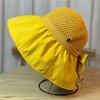2022 Summer Wide Brim Sun Hat Women's Breathable Fishing Hat Adjustable Ponytail Sun Hat