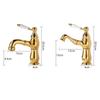 Gold Bathroom Ceramic handle Basin Faucets Pull Out Mixers Sink Faucet Washbasin Taps Water Tap Tapware Crane Brass Material