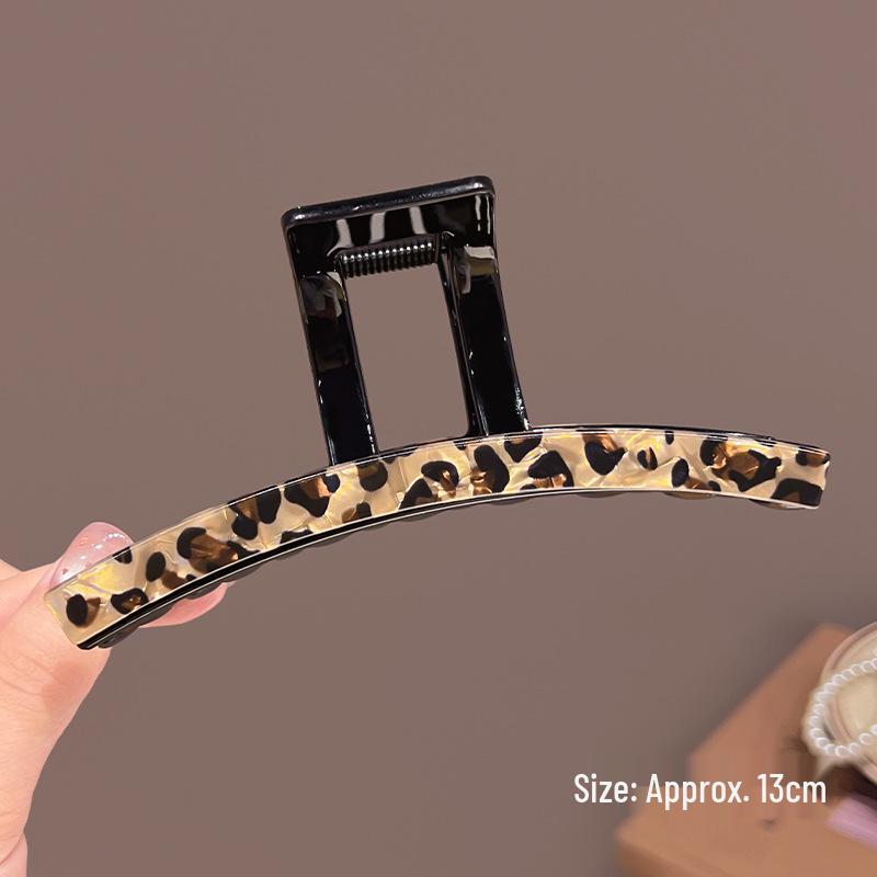 Korean Retro Leopard Print Claw Clip for Women - Secure Updo Hair Accessory