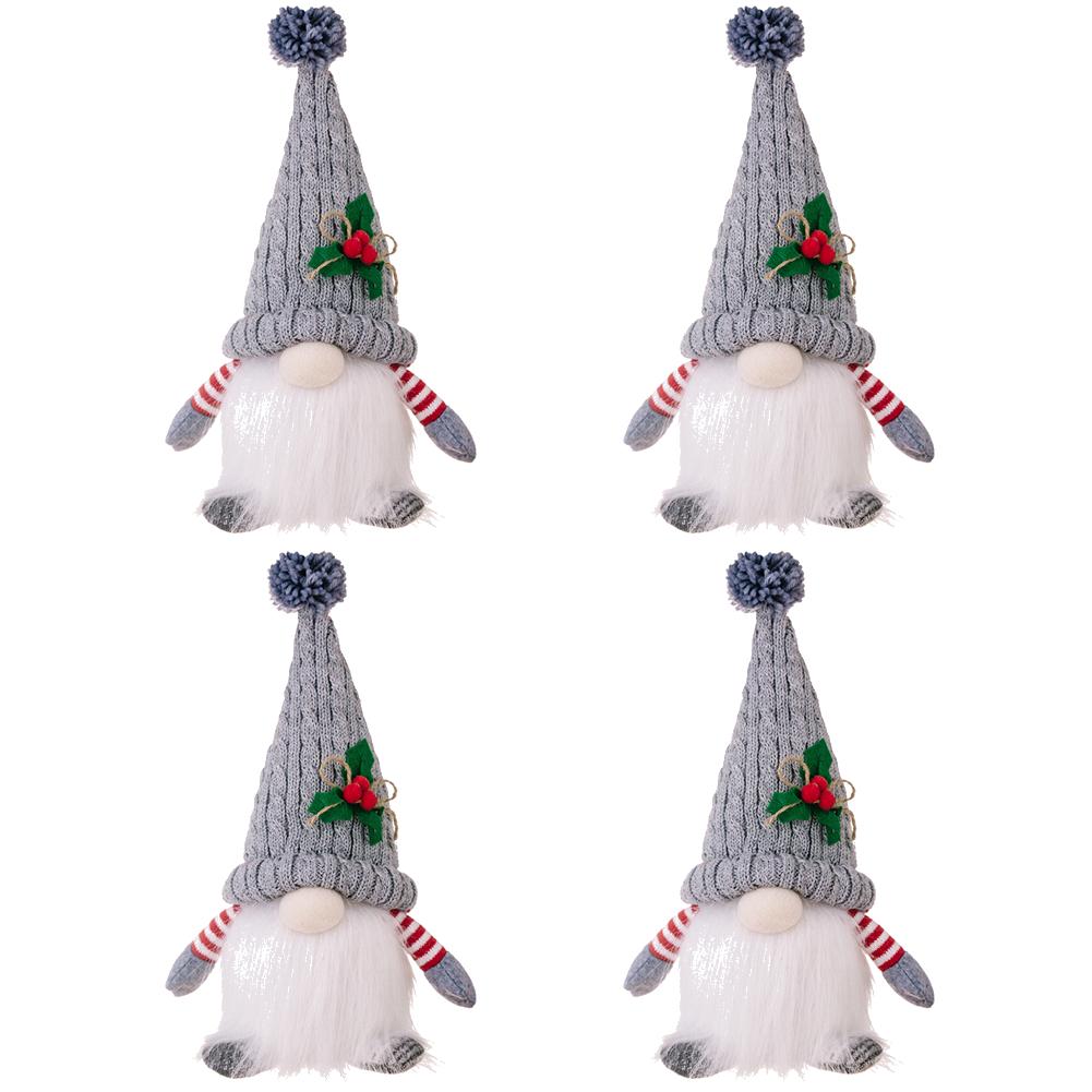 5-1PCS Christmas Plush Gnome W/Light Tomte Plush Doll Tabletop Santa Figurine Christmas Decoration for Home Kitchen Tiered Tray