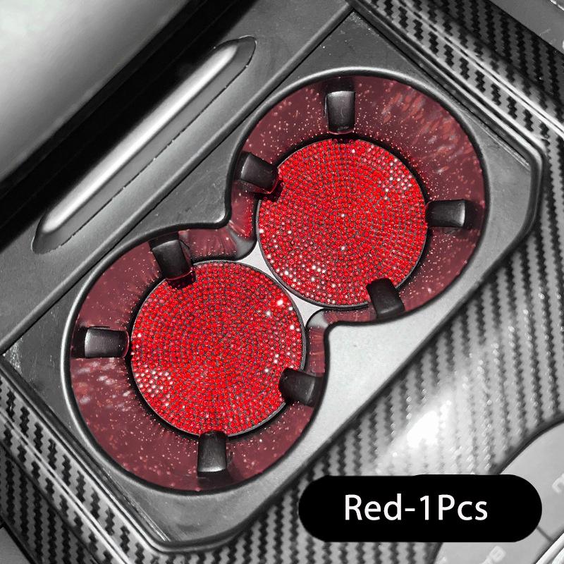 Multifunctional Car Diamond Coaster Water Cup Slot Non-Slip Mat Silica Pad Cup Holder Mat Auto Interior Decoration Accessories