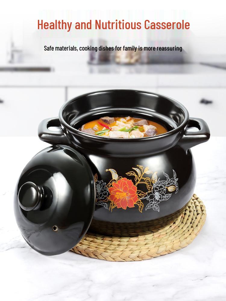 Olla de Cerámica Resistente al Calor para Estofado en Cocina de Gas