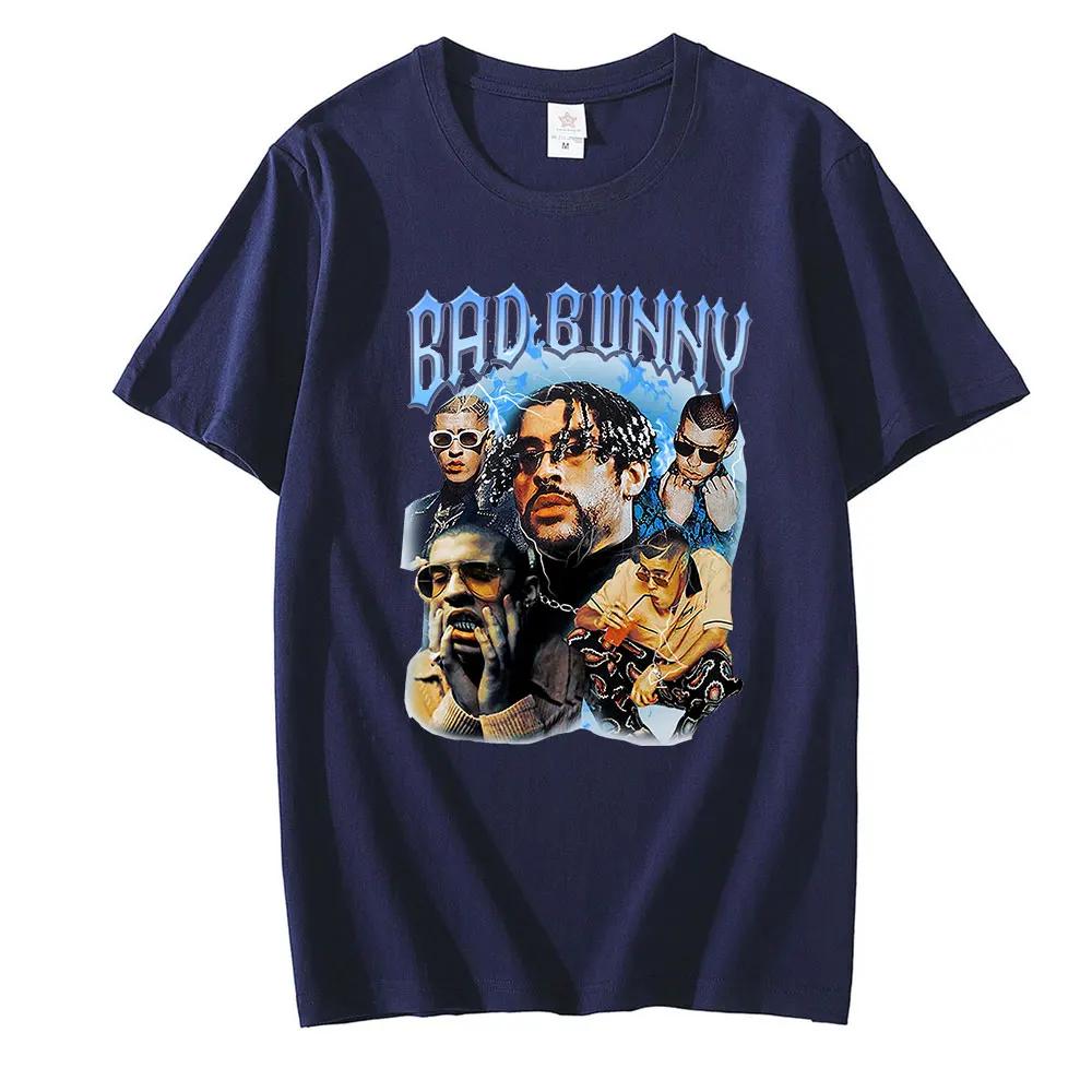 Bad Bunny Men T Shirts Summer Short Sleeve T-Shirts Cotton Plus Size Oversize Tee Shirt Women Men Graphic T Shirts
