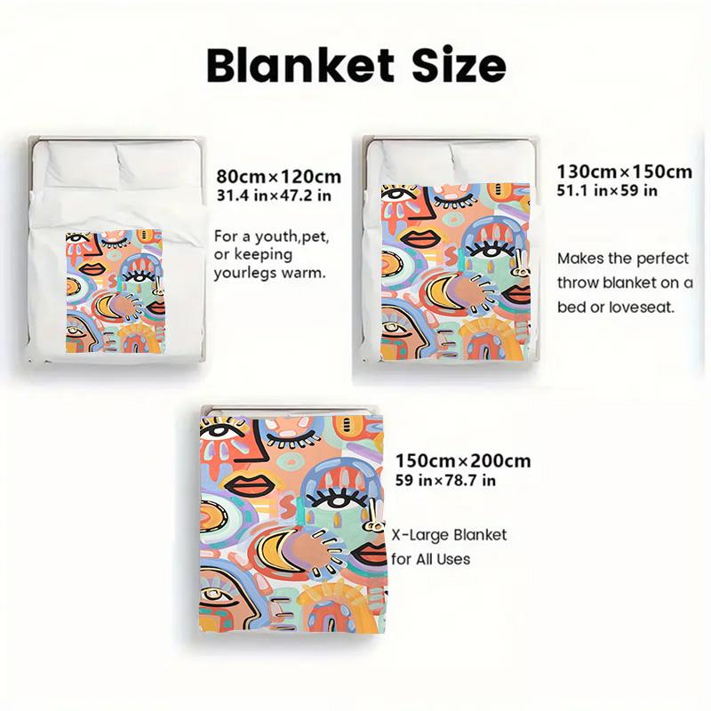 Abstract Art 2D Flat Pattern Flannel Blanket High Quality All Seasons Warmth and Comfort Perfect for Christmas Gifts.MMT0918154