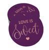 Inkdotpot 100 - Confezione da 100 etichette in carta stagnola color oro vero Love Is Sweet bomboniera da appendere