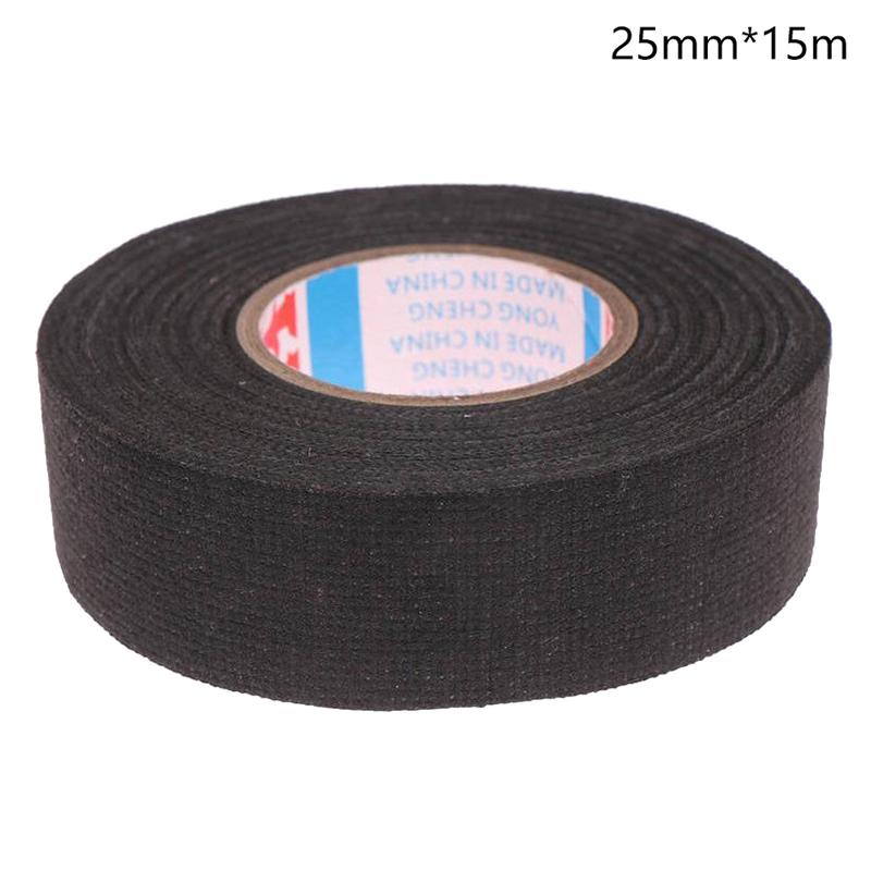 Fita adesiva Coroplast de pano resistente ao calor e retardante de chamas de 15 metros para proteção de chicote de cabos de carro