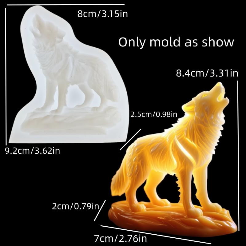 Wolf Howling Shape Candle Silicone Mold Animal Wolf Shape Resin Mold Head Up Standing Wolf Gypsum Mould Craft Molds