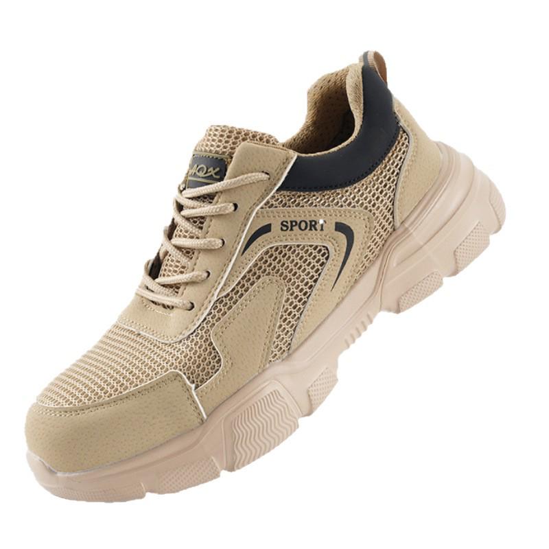 Men's Lightweight Breathable Mesh Safety Shoes - Anti-Smash, Anti-Puncture, Anti-Slip Soft Sole Work Shoes.