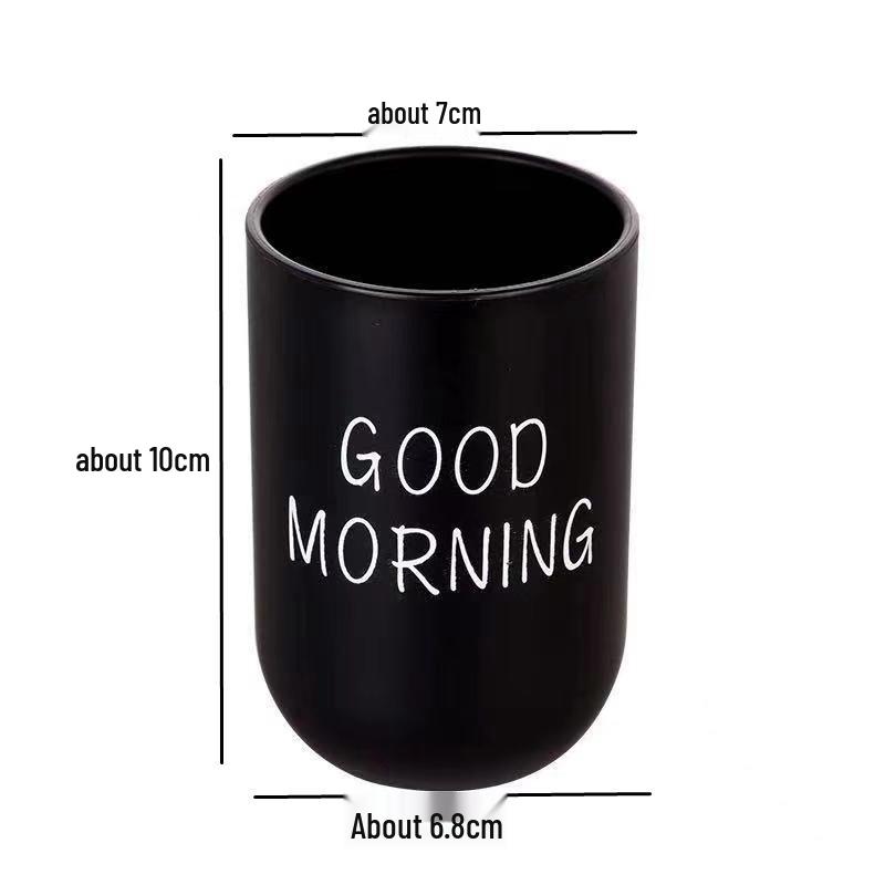 Huisi Portable Japanese Morning Toothbrush and Mouthwash Cup with Holder for Couples Cup