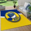 St. Louis Blues Flannel Pattern Square Carpet,Area Rug,Carpet Rug for Living Room Bedroom Sofa Playroom Decor,Non-slip Floor Mat