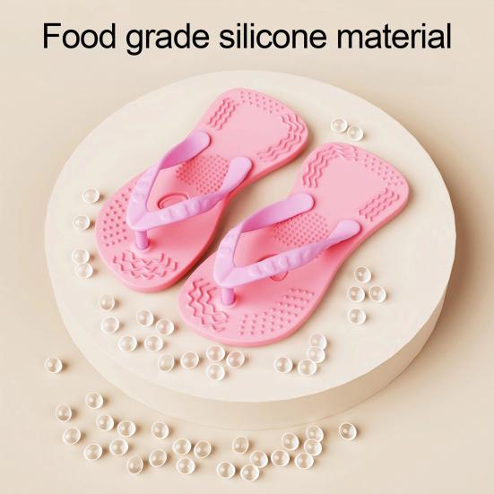 Dog Toys for Reducing Destructive Chewing 1 Pair Silicone Flip-flop Chew Toys, Funny Thong Sandal Safe Indoor Outdoor Fetch Shape Puppy Teething Teeth