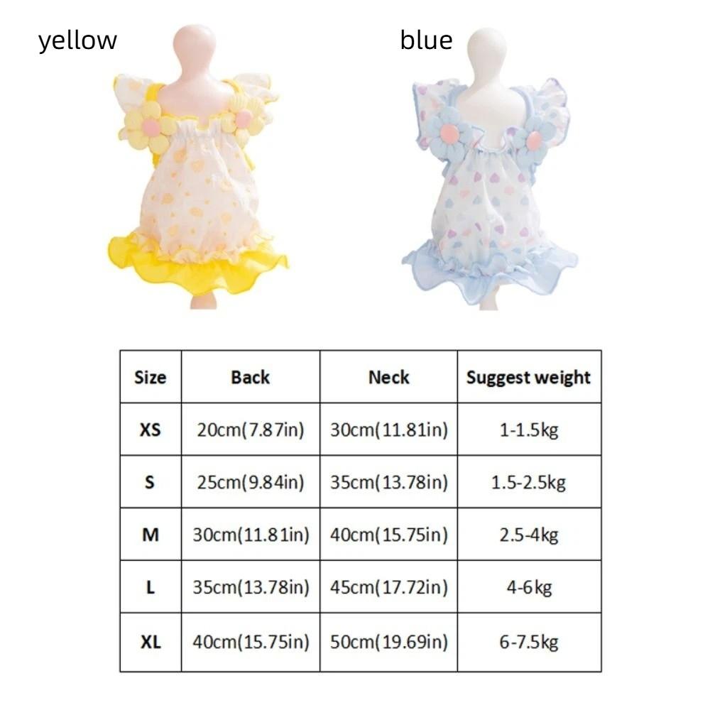 Comfortable Dog Princess Dress 3D Floral Dog Vest Cute Puppy Summer Dress  Outdoor Activities