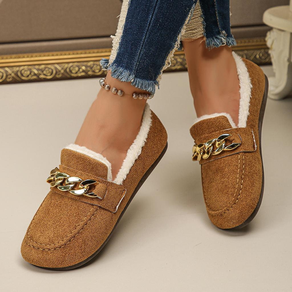 Fashion Women Boots New Warm Short Plush House Shoes for Women Slip on Fashion Flat Loafers Non Slip Thickened Fluff Ankle Boots Women