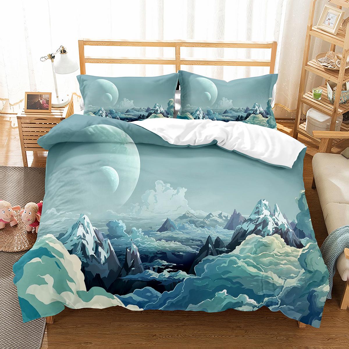 

Moon Night Tree Duvet Cover Set Beautiful Landscape Pattern Polyester Comforter Cover with Pillowcase for Men Women Bedding Set EU single(135x200cm)